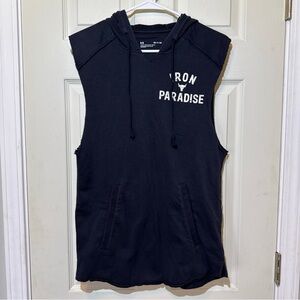 Under Armour Iron Paradise Sleeveless Hoodie Black Size Small